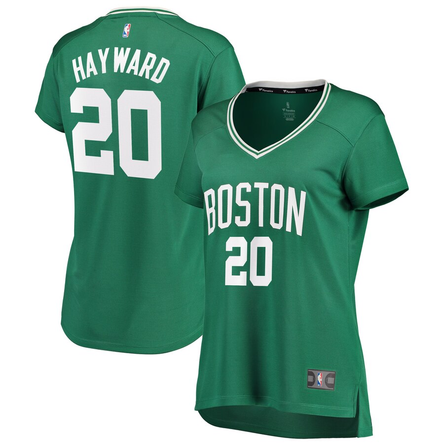 Women's Boston Celtics Gordon Hayward #20 Fast Break Fanatics Branded Green Iconic Edition Jersey 2401MOHC